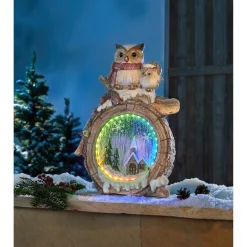 Die moderne Hausfrau LED-Dekofigur „Winter-Eulen“