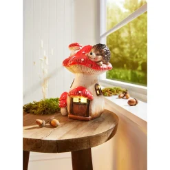 Die moderne Hausfrau LED-Dekofigur-Pilzhaus Igel