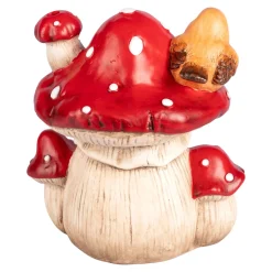 Die moderne Hausfrau LED-Dekofigur-Pilzhaus Vogel