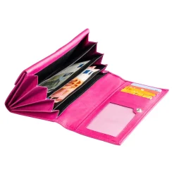 Damen Die moderne Hausfrau Lederbörse „Pusteblume“ pink