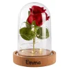 Die moderne Hausfrau LED-Glas "Ewige Rose" mit Musik, personalisiert mit Namen