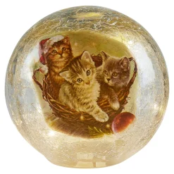 Die moderne Hausfrau LED-Glaskugel "Weihnachtskatzen"