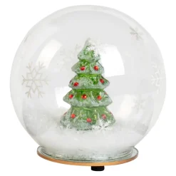 Die moderne Hausfrau LED-Glas-Schneekugel „Tannenbaum“