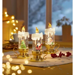 Die moderne Hausfrau LED-Glitterkerze Weihnachtsmann