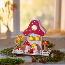 Die moderne Hausfrau LED-Holzdeko „Igel-Haus“