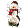 Die moderne Hausfrau LED-Holzfigur "Schneemann"