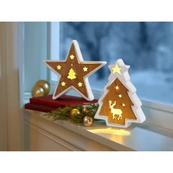 Die moderne Hausfrau LED-Keramik-Dekofigur „Stern“