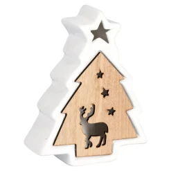 Die moderne Hausfrau LED-Keramik-Dekofigur „Tanne“