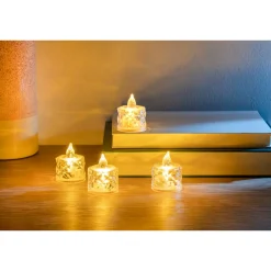 Die moderne Hausfrau LED-Teelichter „Diamond“, 4 Stück