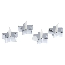 Die moderne Hausfrau LED-Teelichter „Stern“, 4 Stück silberfarben