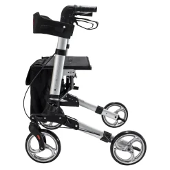 Die moderne Hausfrau Leichtgewicht-Rollator Premium, Aluminium AT51006 + Transporttasche mit Rollen