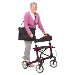 Die moderne Hausfrau Leichtgewicht-Rollator Premium, Aluminium, mit Rückengurt und Tasche - AT51006 lila