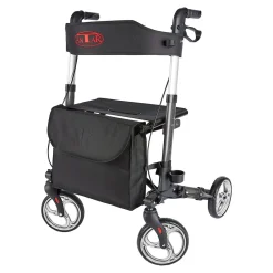 Die moderne Hausfrau Leichtgewicht-Rollator Premium, Aluminium, mit Rückengurt und Tasche - AT51006 anthrazit