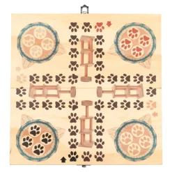 Die moderne Hausfrau Ludo-Brettspiel „Katzenärger“, Holzspielbrett, 16 Spielfiguren + Würfel