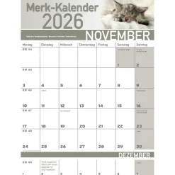 Die moderne Hausfrau Merkkalender 2026 „Katzenbabies“