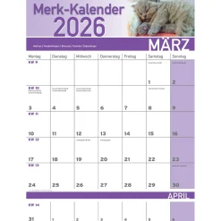Die moderne Hausfrau Merkkalender 2026 „Katzenbabies“
