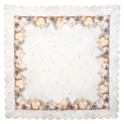 Die moderne Hausfrau Mitteldecke „Festtagskugeln“, 85x85 cm