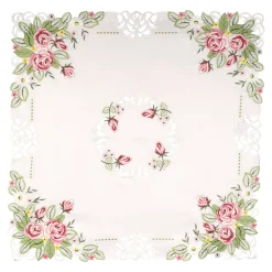 Die moderne Hausfrau Mitteldecke „Rose mit Spitze“, 85x85 cm