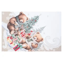 Die moderne Hausfrau Mitteldecke "Teddy-Bescherung", 85x85 cm