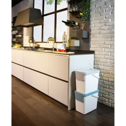 Die moderne Hausfrau Müllbehälter, 2er Set, je 25 l, stapelbar weiß