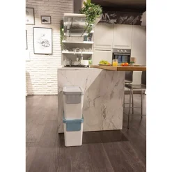 Die moderne Hausfrau Müllbehälter, 2er Set, je 25 l, stapelbar weiß