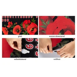 Die moderne Hausfrau Mülltonnen-Aufkleber Mohnblumen