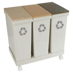 Die moderne Hausfrau Mülltrennsystem "Genial", 3 Fächer je 20 l braun