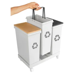 Die moderne Hausfrau Mülltrennsystem "Genial", 3 Fächer je 20 l braun