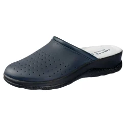 Damen Die moderne Hausfrau Pantolette mit Leder für Damen blau