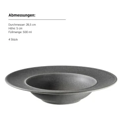 Die moderne Hausfrau Pastateller Set, Steinzeug Unico Grau