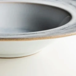 Die moderne Hausfrau Pastateller-Set, Steinzeug TIEFER SEE Grau / Weiß