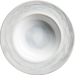 Die moderne Hausfrau Pastateller-Set, Steinzeug TIEFER SEE Grau / Weiß