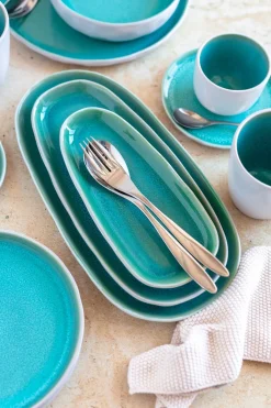 Die moderne Hausfrau Plattenset, Steinzeug Elea Hellgrün