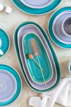 Die moderne Hausfrau Plattenset, Steinzeug Elea Hellgrün