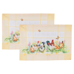 Die moderne Hausfrau Platzset „Hühner“, 2 Stück