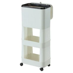 Die moderne Hausfrau Platzspar-Rollwagen mit Mülleimer 2 Fächer