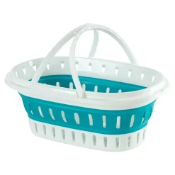 Die moderne Hausfrau Platzspar-Wäschekorb mit Griff, faltbar 14 l