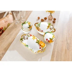 Die moderne Hausfrau ﻿Porzellan-Set „Goldener Herbst“, 6-teilig