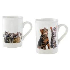 Die moderne Hausfrau Porzellan-Tassen-Set ­„Kätzchen“, 2 Stück je 270 ml