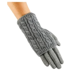 Damen Die moderne Hausfrau Pulswärmer-Handschuh „2 in 1“ grau