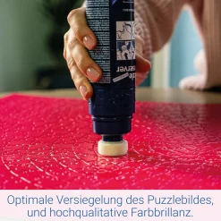 Die moderne Hausfrau Puzzletisch mit 4 Schubladen, drehbar inkl. Abdeckung + Puzzle-Kleber Permanent, 200 ml für 1500 Teile