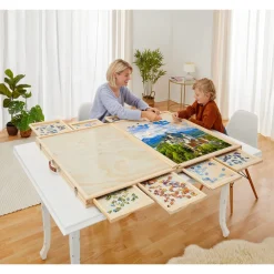 Die moderne Hausfrau Puzzletisch mit 8 Schubladen, klappbar, inkl. Abdeckung, 1500 und 3000 Teile