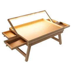 Die moderne Hausfrau Puzzletisch mit Spielbrett-Deckel + LED-Licht für 500 Teile