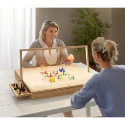 Die moderne Hausfrau Puzzletisch mit Spielbrett-Deckel + LED-Licht für 1000 Teile