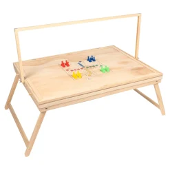 Die moderne Hausfrau Puzzletisch mit Spielbrett-Deckel + LED-Licht inkl. Spielfiguren-Set 1000 Teile