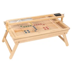 Die moderne Hausfrau Puzzletisch "Premium" mit LED-Licht, 4 Schubladen, Lupe, mit Beinen, klappbar klein für 500 Teile