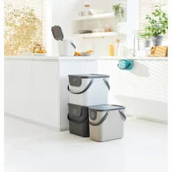 Die moderne Hausfrau Recycling Müllsystem "ALBULA", 25 l beige