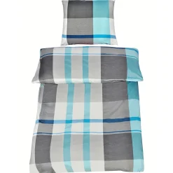 Die moderne Hausfrau Renforcé-Bettwäsche, 2-teilig, 135x200 cm Josef-petrol