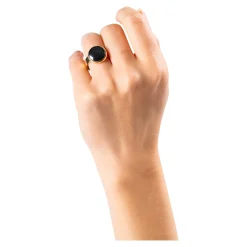 Damen Die moderne Hausfrau Ring „Hämatit“, verstellbar