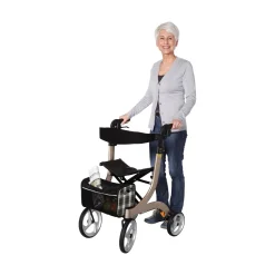 Die moderne Hausfrau Rollator Nitro für innen & außen, klappbar, zum Sitzen & Fahren